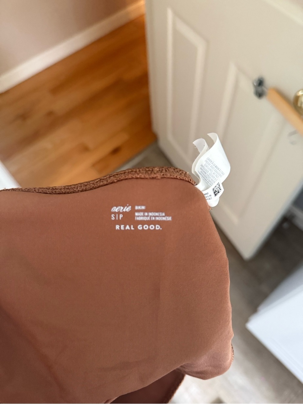 aerie Brown One-Shoulder Textured Bikini Set - Picture 7 of 7